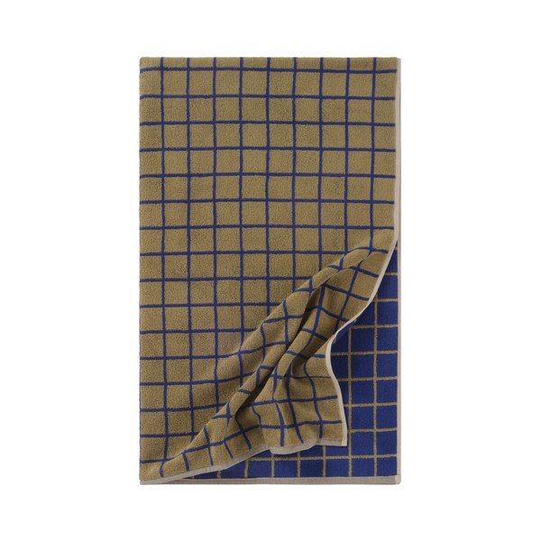 Zelená/modrá bavlnená osuška 90x150 cm Grid – Jotex