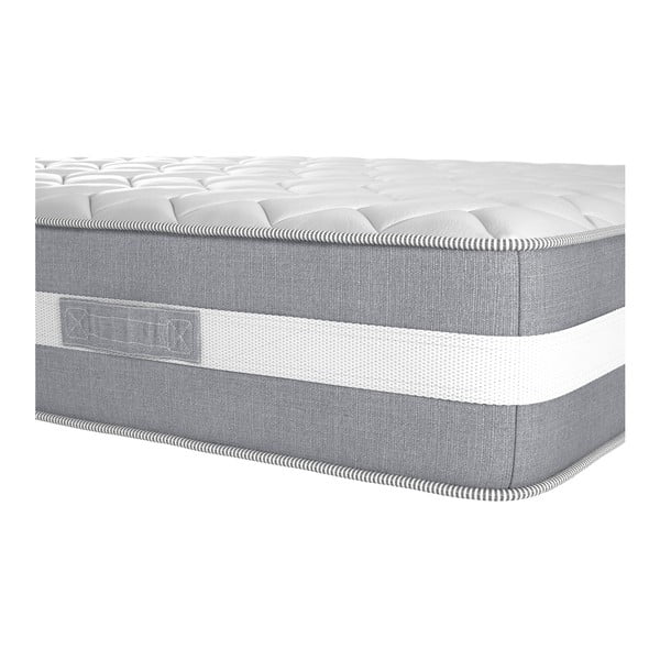Sivá boxspring posteľ s ozdobným čelom a matracom z pamäťovej peny Ted Lapidus Maison PÉRIDOT, 160 × 200 cm-image-4