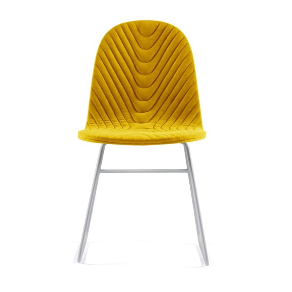 Žltá stolička s kovovými nohami IKER Mannequin V Wave