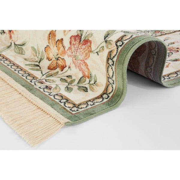 Zeleno-krémový koberec z viskózy 135x195 cm Oriental – Nouristan-image-2