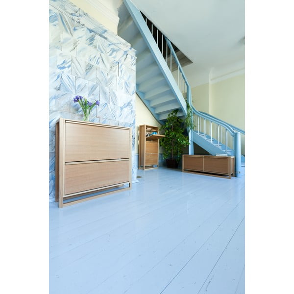 Výklopná skrinka na topánky v dekore duba v prírodnej farbe NewEst – Woodman-image-1