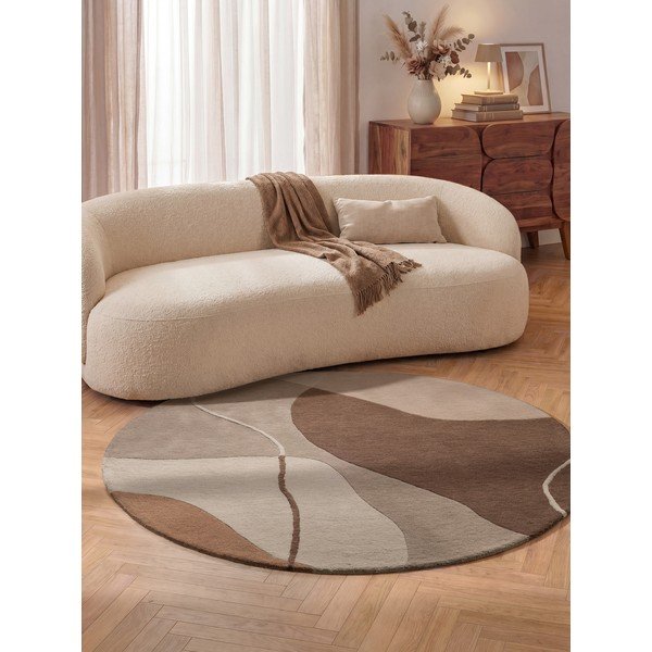 Hnedý vlnený okrúhly koberec ø 200 cm Muse – Villeroy&Boch-image-1