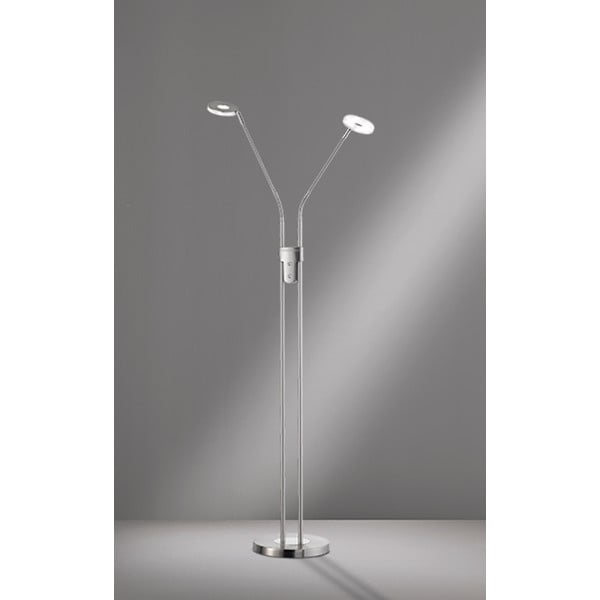 LED stmievateľná stojacia lampa v striebornej farbe (výška 150 cm) Dent – ​​Fischer & Honsel-image-1
