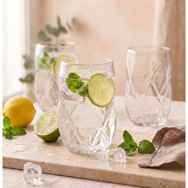 Poháre v súprave z borosilikátového skla 6 ks 400 ml Geo – Vialli Design-image-1