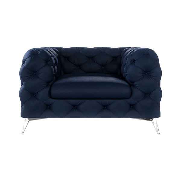 Tmavomodré zamatové kreslo Chelsea – Ropez-image-1