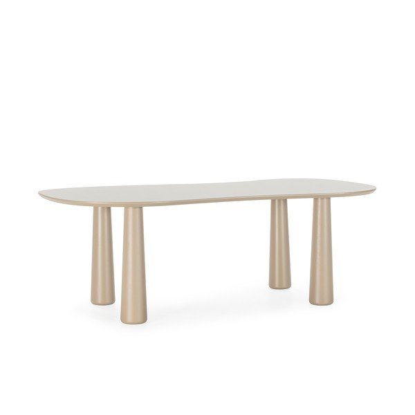 Béžový konferenčný stolík s doskou z borovicového dreva 110x220 cm Nahia – MOME-image-3