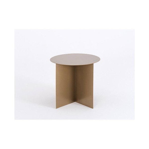 Konferenčný kovový stôl v zlatej farbe Custom Form Oli, ⌀ 50 cm-image-1