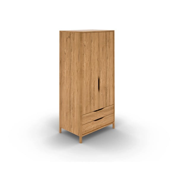 Šatníková skriňa z dubového dreva v prírodnej farbe 96x188 cm Twig – The Beds-image-2