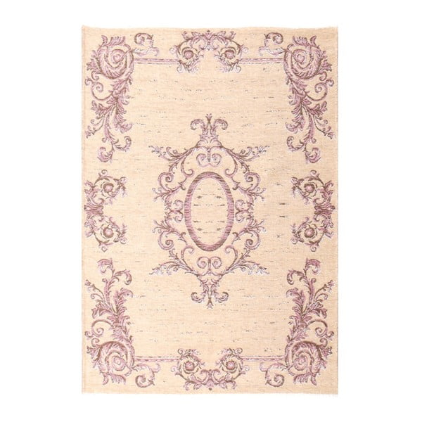 Obojstranný béžovo-ružový koberec Vitaus Ally, 77 x 200 cm