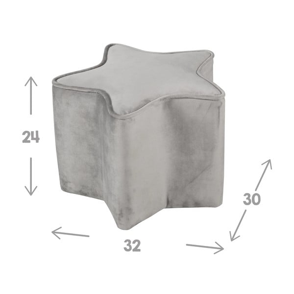 Svetlosivý zamatový detský puf Lil Sofa – Roba-image-2