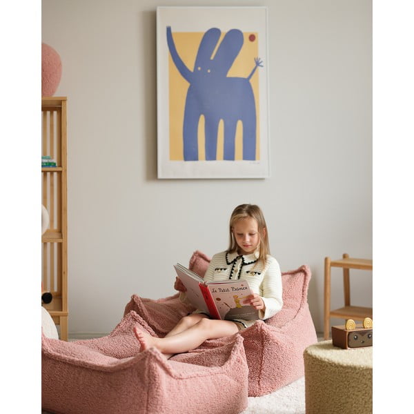 Ružový detský sedací vak z textílie buklé Square – Wigiwama-image-2