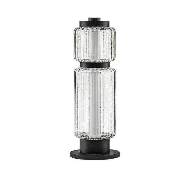 Matne čierna sklenená LED stolová lampa (výška  39 cm) Liesa – Nova Luce