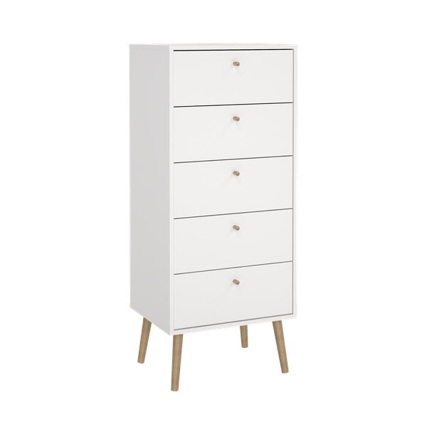 Biela vysoká komoda 50x120 cm Bodo – Tvilum-image-2
