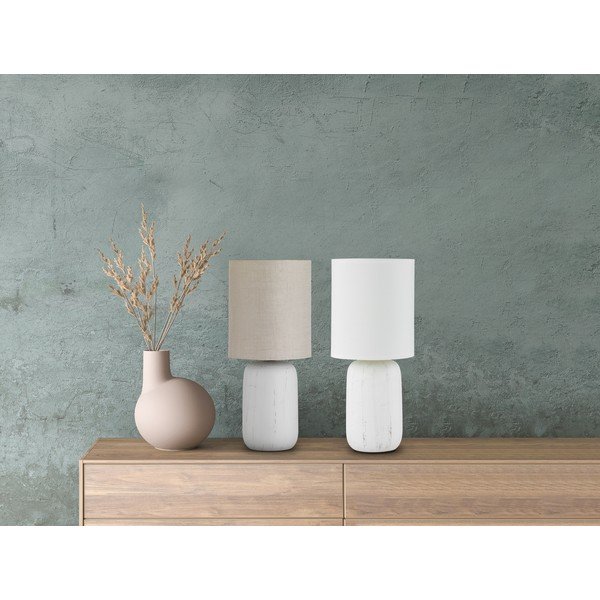 Sivá stolová lampa z keramiky a tkaniny Reality Clay, výška 35 cm-image-2