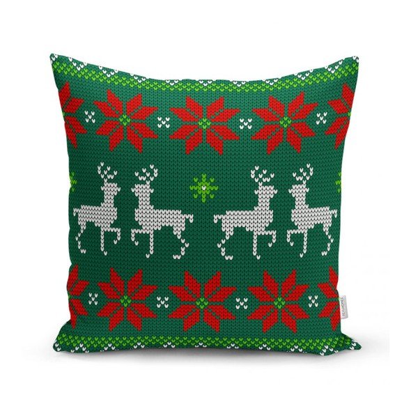 Súprava 4 vianočných obliečok na vankúš a behúň na stôl Minimalist Cushion Covers Merry Christmas-image-2