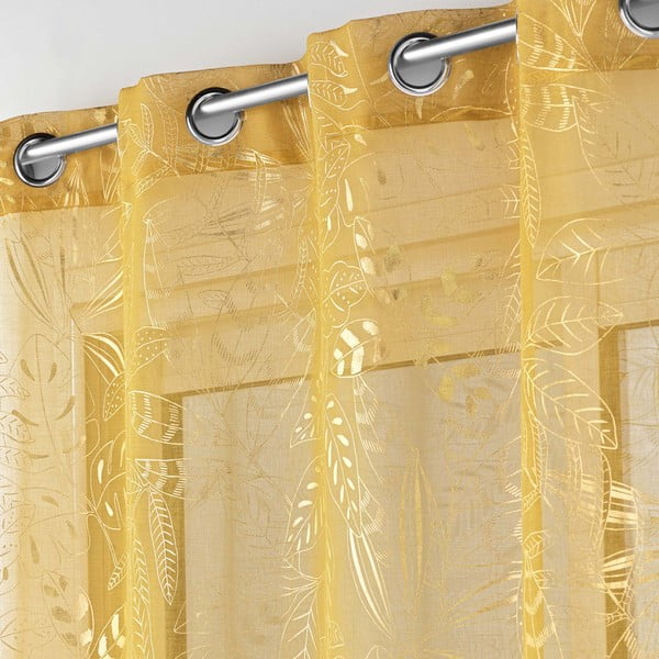 Žltá voálová záclona 140x280 cm Belflor – douceur d'intérieur-image-1