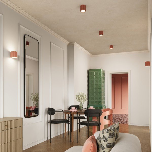 Broskyňové nástenné svietidlo ø 10 cm Zora – Sollux-image-4