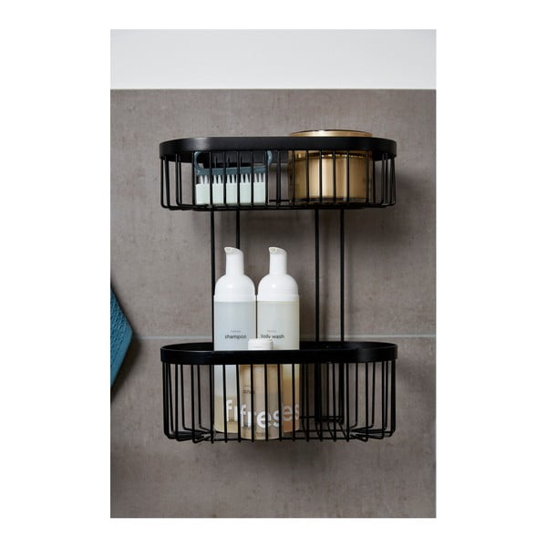 Čierny nástenný košík Wenko Classic Plus 2 Tier-image-1