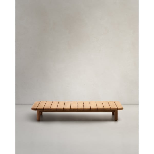 Záhradný odkladací stolík z tíkového dreva 70x140 cm Turqueta – Kave Home-image-1