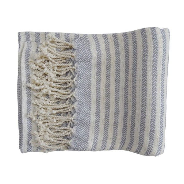 Sivá ručne tkaná osuška z prémiovej bavlny Safir, 100 × 180 cm