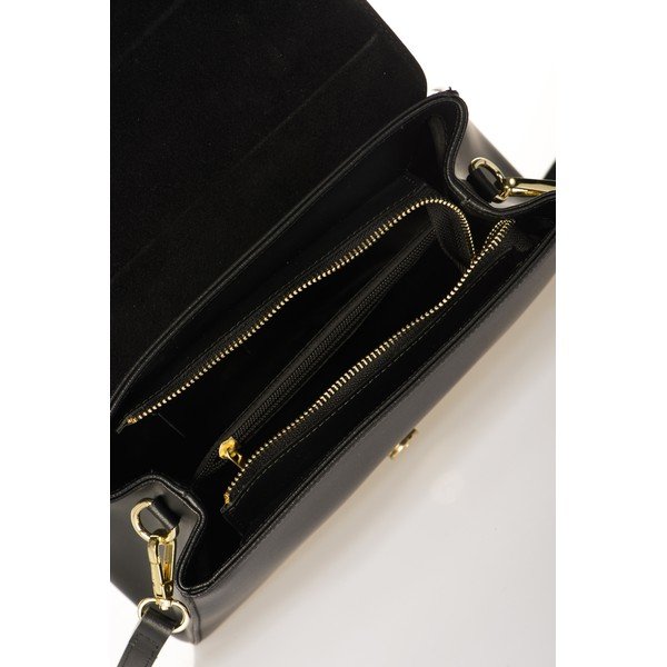 Čierna kožená kabelka Federica Bassi Marta-image-1