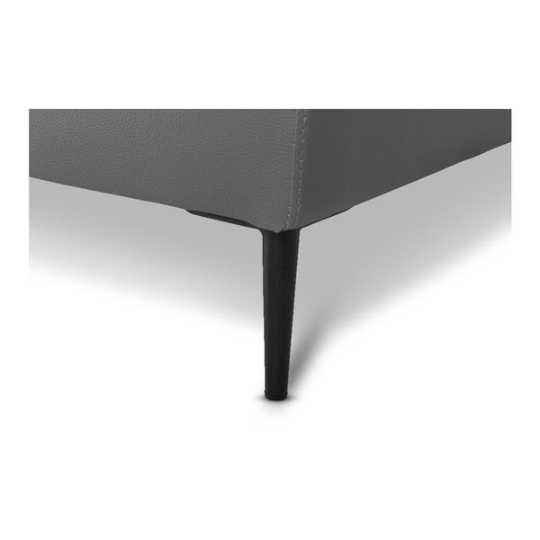 Sivá polohovacia kožená dvojmiestna pohovka Furnhouse Viktor, šírka 217 cm-image-2