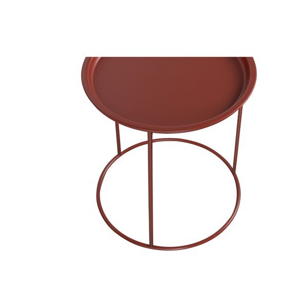 Červený odkladací stolík WOOOD Ivar, ø 40 cm-image-3