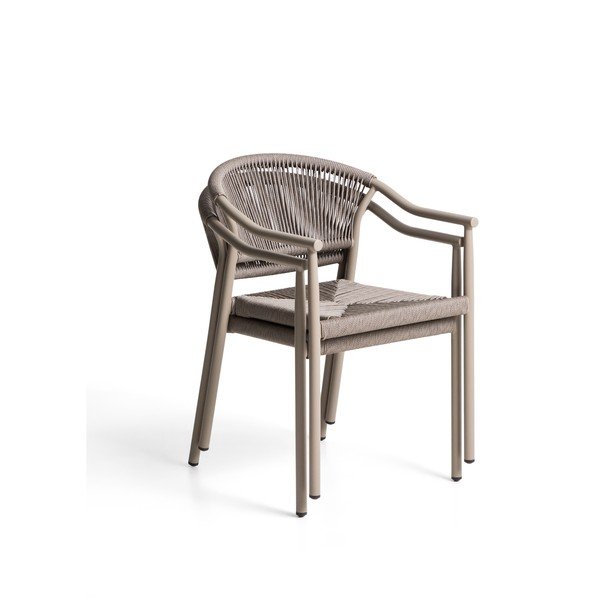 Taupe ratanová záhradná stolička Livadia – Kave Home-image-4