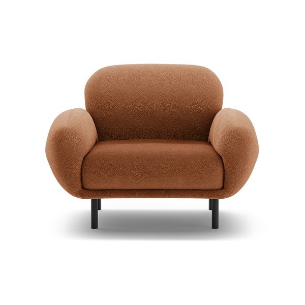 Terakotové kreslo z textílie buklé Poppy – Micadoni -image-1