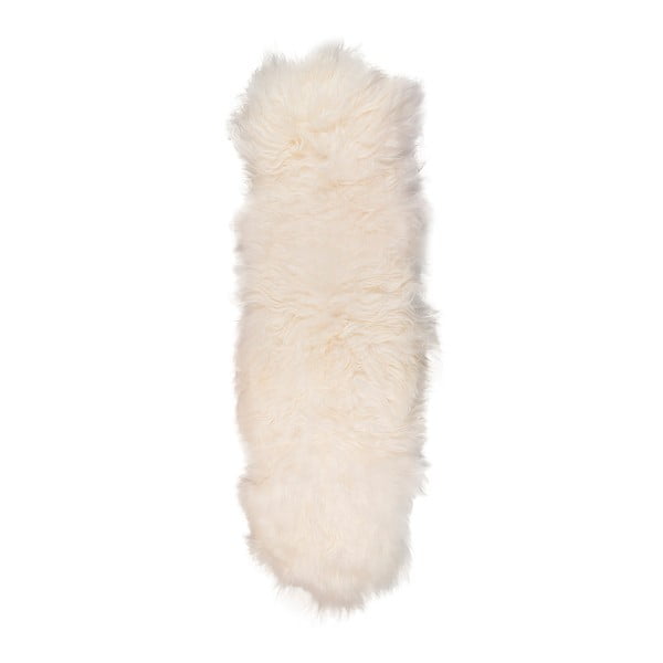 Kožušinový koberec s dlhým vlasom Natural White