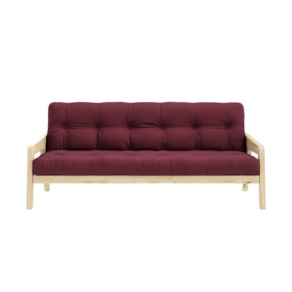 Variabilná rozkladacia pohovka s futónom ve vínovočervenej farbe Karup Design Grab Natural/Bordeaux