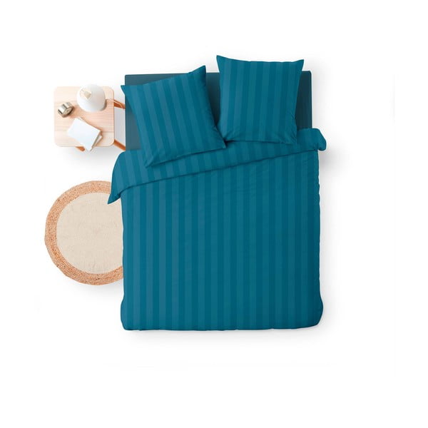 Modré predĺžené obliečky na dvojlôžko z mikrovlákna 240x220 cm Cleo – douceur d'intérieur