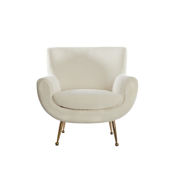 Krémové kreslo z textílie buklé Vinstra – Light & Living-image-2