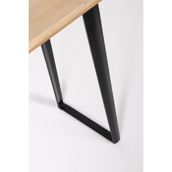 Čierny/v svetlo prírodnej farbe konzolový stolík s doskou z mangového dreva 40x130 cm Nashik – Bizzotto-image-3