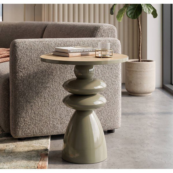 Kovový okrúhly odkladací stolík ø 45,5 cm Metal Console – Mauro Ferretti-image-1