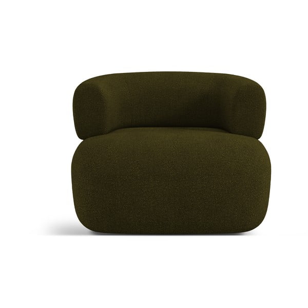 Zelené kreslo z textílie bouclé Jenny – Micadoni Home-image-2