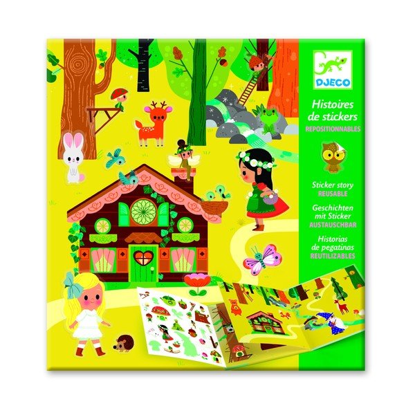 Set knihy s premiestniteľnými samolepkami Djeco Forest Sticker Story-image-1