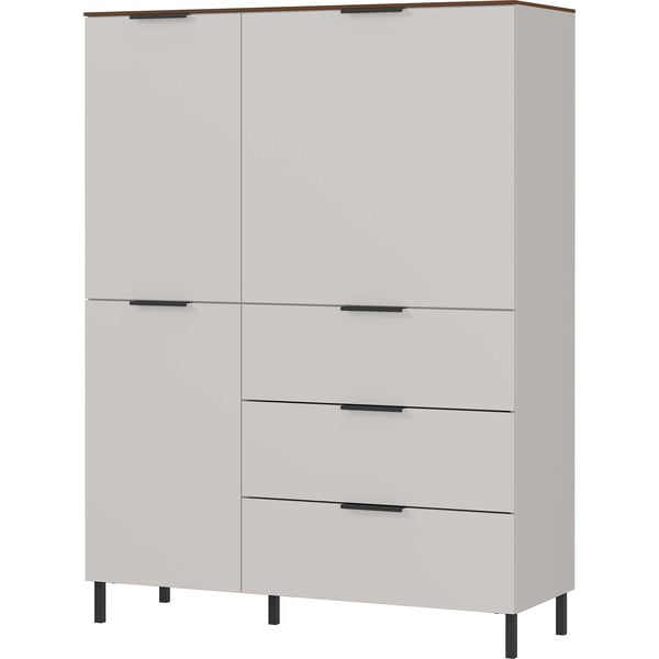 Svetlosivá vysoká komoda v dekore orecha 109x146 cm California - Germania-image-1