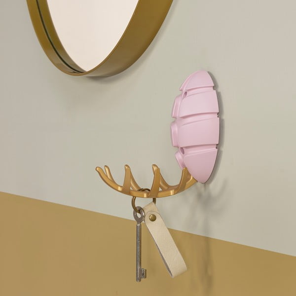Svetloružový/v zlatej farbe nástenný plastový háčik Bug – Spinder Design-image-3
