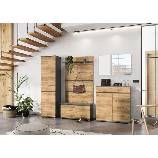 Vešiakový panel v dekore duba v prírodnej farbe Lissabon – Germania-image-1