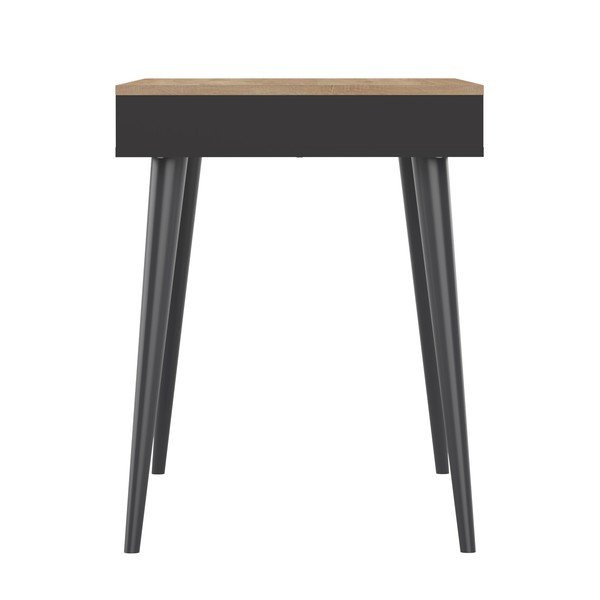 Čierny pracovný stôl s doskou v dekore duba 134x59 cm - TemaHome -image-2