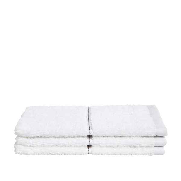 Sada 3 bielych uterákov na ruky z organickej bavlny Seahorse, 160 x 210 cm