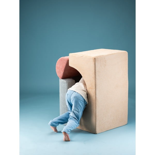 Svetlohnedé menčestrové penové ihrisko 75x49x37 cm Rainbow Montessori – Wigiwama-image-4