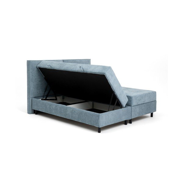 Modrá boxspring posteľ s úložným priestorom 160x200 cm Elva Bold – Bonami Selection-image-4