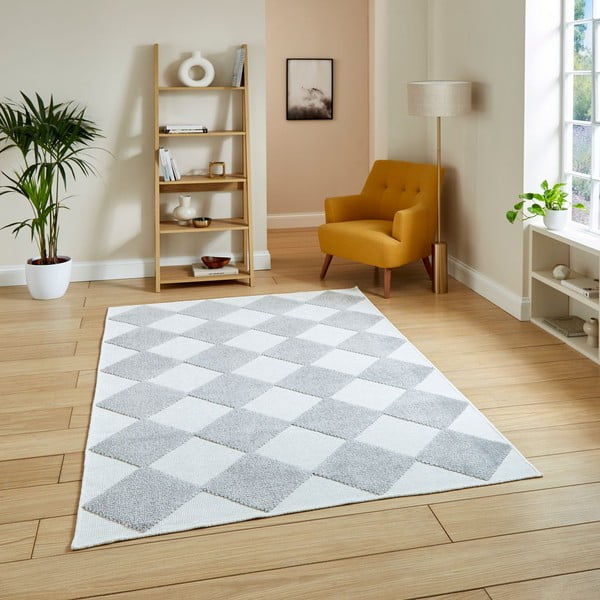 Prateľný koberec v bielej a svetlosivej farbe 200x290 cm Lyna Cream&Grey – Think Rugs-image-1