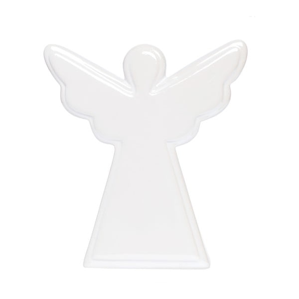 Biela keramická dekorácia Ewax Angel, dĺžka 12 cm