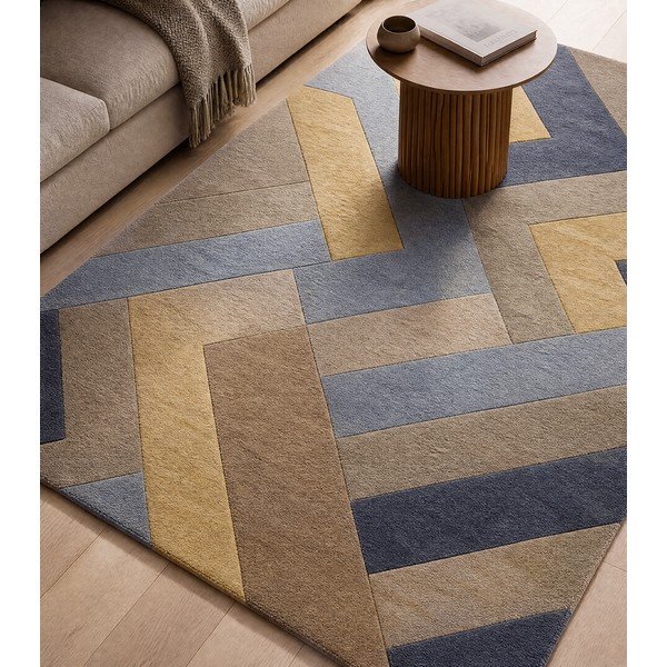Sivo-žltý koberec Asiatic Carpets Big Zig, 160 x 230 cm-image-1