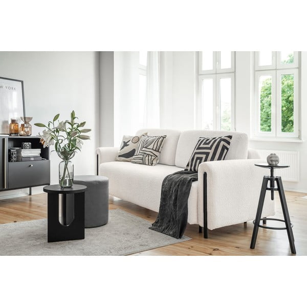 Krémovobiela rozkladacia/s úložným priestorom pohovka z textílie buklé 244 cm Arcadova – ELTAP-image-3