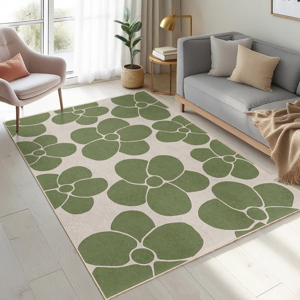Zelený prateľný behúň 80x200 cm Green Meadow – Mila Home-image-4