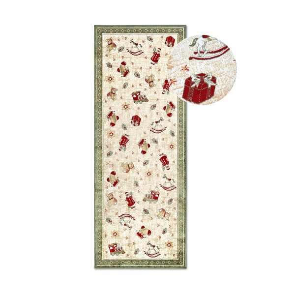Zelený behúň s vianočným motívom s prímesou bavlny 80x200 cm Toy's Delight Green Christmas – Villeroy&Boch